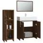 Set Mobili da Bagno 3 pz Rovere Marrone in Legno Multistrato