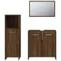 Set Mobili da Bagno 3 pz Rovere Marrone in Legno Multistrato