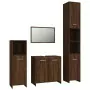 Set Mobili da Bagno 4 pz Rovere Marrone in Legno Multistrato