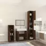 Set Mobili da Bagno 4 pz Rovere Marrone in Legno Multistrato