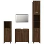 Set Mobili da Bagno 4 pz Rovere Marrone in Legno Multistrato