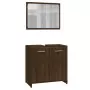 Set Mobili da Bagno 4 pz Rovere Marrone in Legno Multistrato