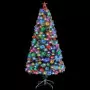 Albero Natale Artificiale LED Bianco e Blu 120 cm Fibra Ottica