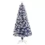 Albero Natale Artificiale LED Bianco e Blu 120 cm Fibra Ottica