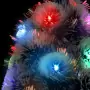 Albero Natale Artificiale LED Bianco e Blu 120 cm Fibra Ottica