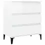 Credenza Bianco Lucido 60x35x70 cm in Legno Multistrato