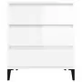 Credenza Bianco Lucido 60x35x70 cm in Legno Multistrato