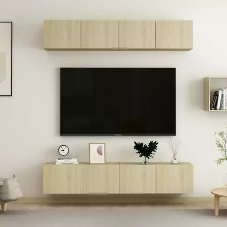 Mobili TV 4 pz Rovere Sonoma 80x30x30 cm in Truciolato