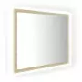 Specchio da Bagno LED Rovere Sonoma 60x8,5x37 cm in Truciolato