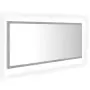 Specchio da Bagno LED Grigio Cemento 100x8,5x37cm in Truciolato