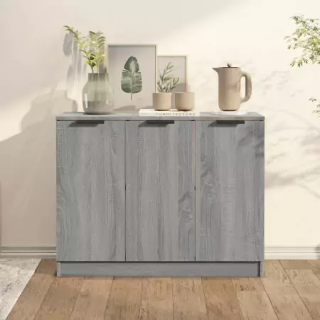 Credenza Grigio Sonoma 90,5x30x70 cm in Legno Multistrato