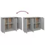 Credenza Grigio Sonoma 90,5x30x70 cm in Legno Multistrato