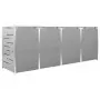 Copri Bidoni Pattume Quadruplo 276,5x77,5x115,5cm Acciaio Inox