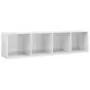 Libreria/Mobile TV Bianco Lucido 36x30x143 cm in Truciolato