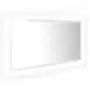 Specchio da Bagno LED Bianco Lucido 90x8,5x37 cm in Truciolato