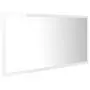 Specchio da Bagno LED Bianco Lucido 90x8,5x37 cm in Truciolato