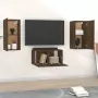 Set Mobili Porta TV 3 pz Rovere Marrone in Legno Multistrato