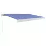 Tenda a Cassonetto Manuale 350x250 cm Blu e Bianca