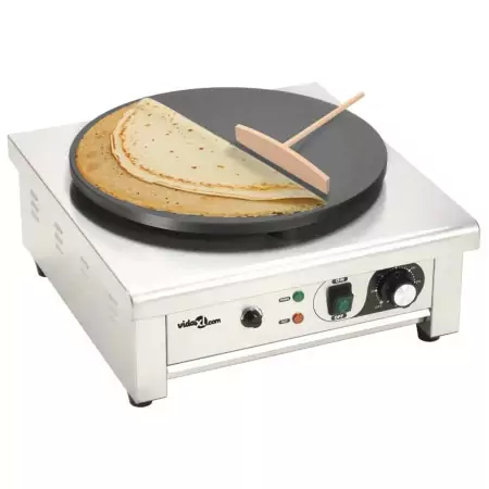 Piastra Elettrica per Crepes con Vassoio Estraibile 40 cm 3000 W