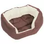 Cuscino per Cani Reversibile Lavabile Marrone Crema 65x50x20 cm