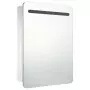 Armadietto Bagno con Specchio e LED 60x11x80 cm