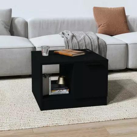 Tavolino da Salotto Nero 50x50x36 cm in Legno Multistrato