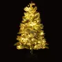 Albero di Natale con Neve Floccata LED e Pigne 150 cm PVC e PE