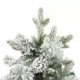 Albero di Natale con Neve Floccata LED e Pigne 150 cm PVC e PE