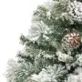 Albero di Natale con Neve Floccata LED e Pigne 150 cm PVC e PE