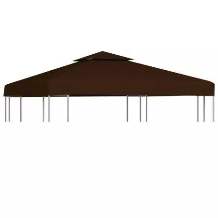 Copertura Superiore per Gazebo a 2 Strati 310g/m² 3x3m Marrone