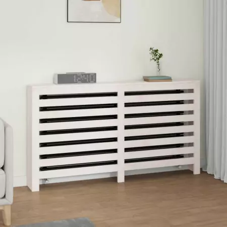 Copertura Termosifone Bianca 153x19x84 cm Legno Massello Pino