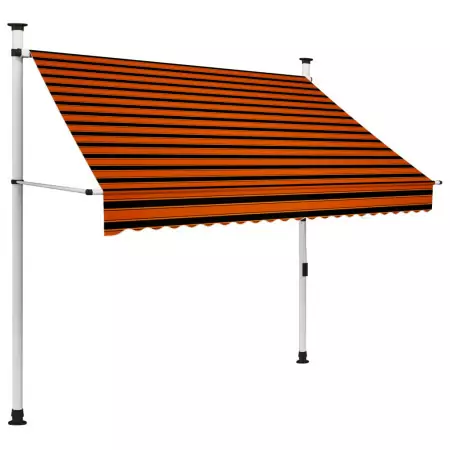 Tenda da Sole Retrattile Manuale 200 cm Arancione e Marrone