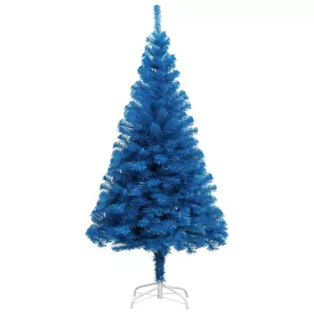 Albero di Natale Artificiale con Supporto Blu 150 cm PVC