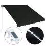 Tenda da Sole con Sensore Vento e LED 350x250 cm Antracite