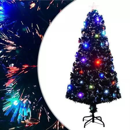 Albero di Natale Artificiale Supporto/LED 150 cm Fibra Ottica