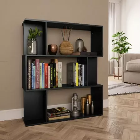 Libreria/Divisorio Nero 80x24x96 cm in Truciolato