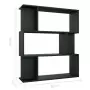 Libreria/Divisorio Nero 80x24x96 cm in Truciolato