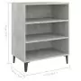 Credenza Grigio Cemento 57x35x70 cm in Truciolato