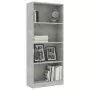 Libreria a 4 Ripiani Grigio Cemento 60x24x142 cm in Truciolato