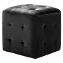 Pouf 2 pz Nero 30x30x30 cm in Velluto