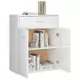 Credenza Bianco Lucido 60x30x75 cm in Truciolato