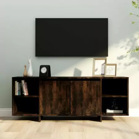 Mobile Porta TV Rovere Fumo 130x35x50 cm in Truciolato