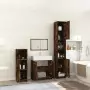 Set Mobili da Bagno 4 pz Rovere Fumo in Legno Multistrato