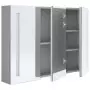 Armadietto Bagno con Specchio e LED Grigio Cemento 89x14x62 cm