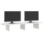 Supporto per Monitor Bianco 100x27x15 cm Legno Massello di Pino