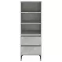 Credenza Grigio Cemento 40x36x110 cm in Legno Multistrato