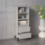 Credenza Grigio Cemento 40x36x110 cm in Legno Multistrato