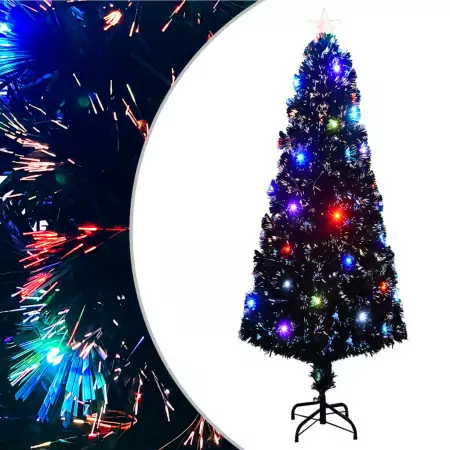 Albero di Natale Artificiale Supporto/LED 240 cm Fibra Ottica