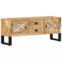 Mobile Porta TV 110x30x45 cm in Legno Massello di Mango Grezzo