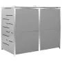 Copri Bidoni Pattume Doppio 138x77,5x115,5cm Acciaio Inox